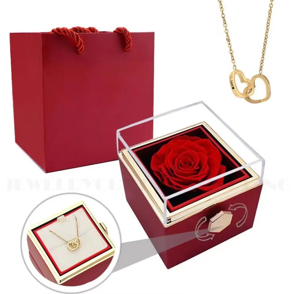 Eternal Rose Box - W/ S925 Ring & Real Rose