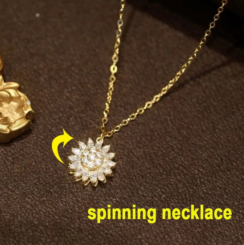 Spinning Sunflower Necklace