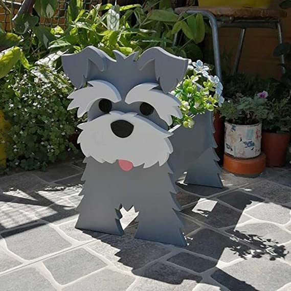 Schnauzer dog planter