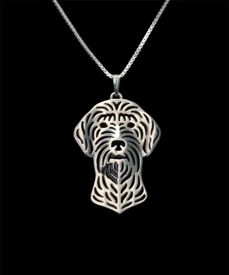 New Cute Wirehaired Pointer Griffon Pendant & Chain !