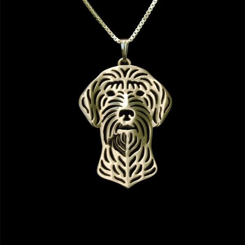 New Cute Wirehaired Pointer Griffon Pendant & Chain !