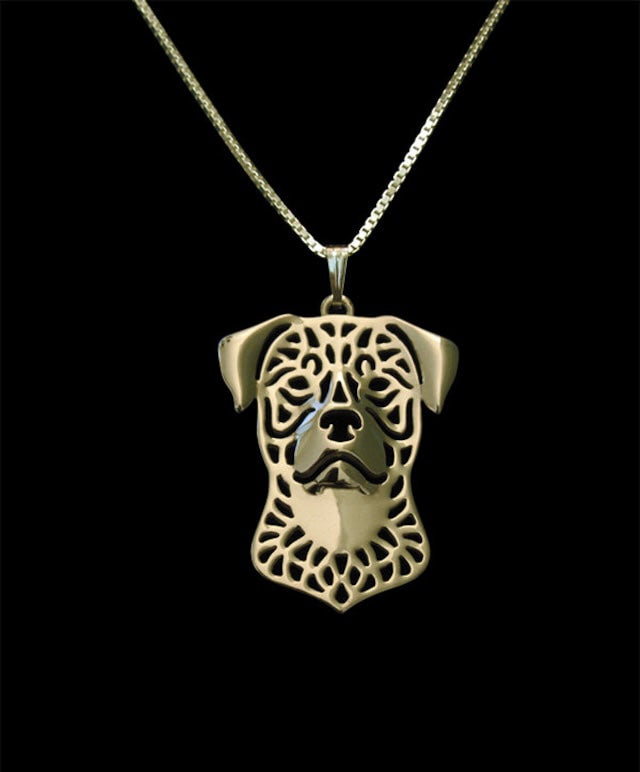 New Cute Rottweiler Pendant & Chain !