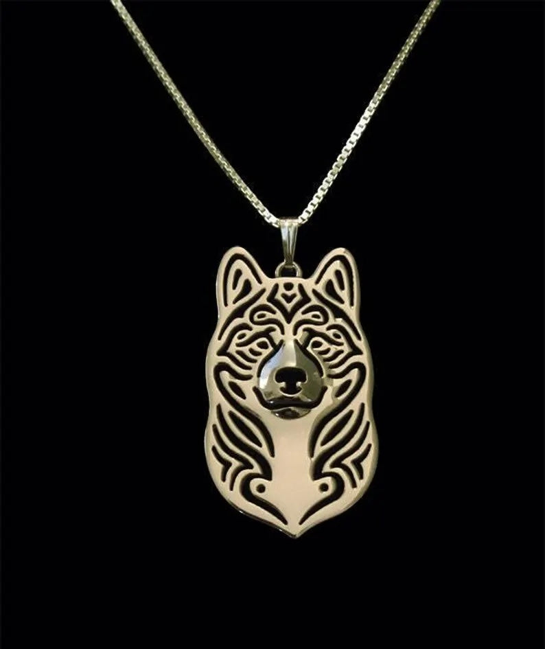 New Cute Akita Inu Pendant & Chain !