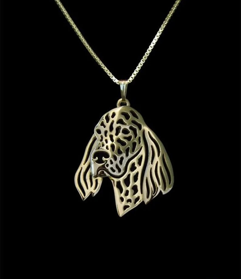 New Cute English Setter Pendant & Chain !