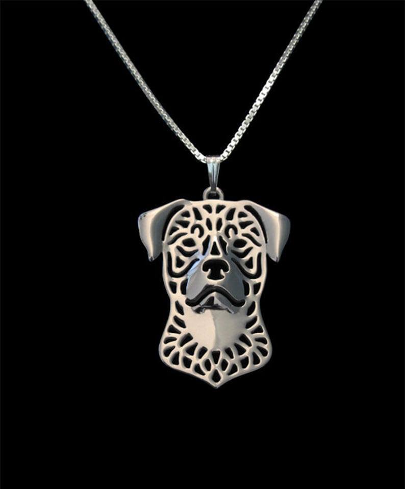 New Cute Rottweiler Pendant & Chain !