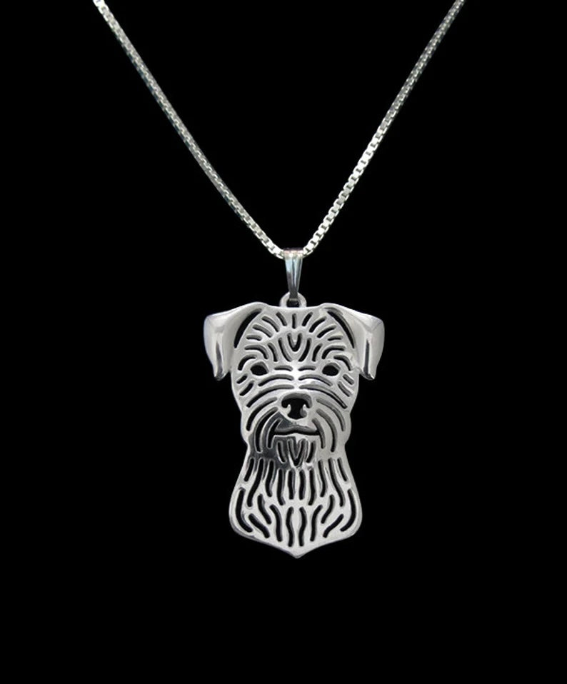 New Cute Patterdale Terrier Pendant & Chain !