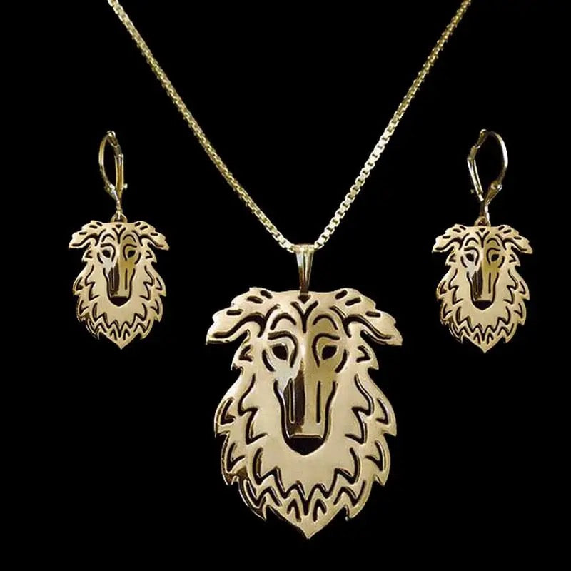 New Cute Smooth Collie Earrings & Necklace Set !