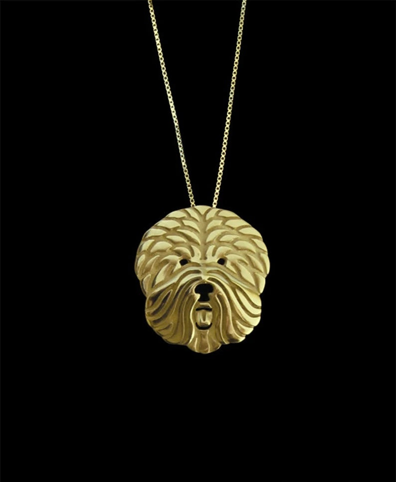 New Cute Old English Sheepdog English Pendant & Chain !