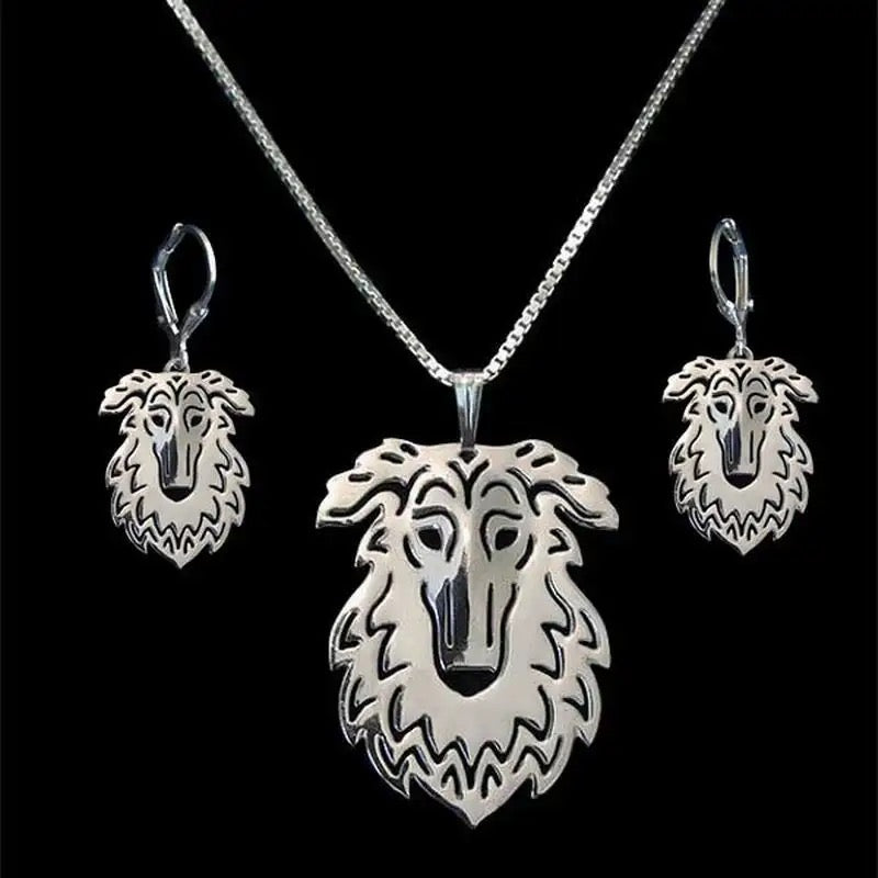 New Cute Smooth Collie Earrings & Necklace Set !