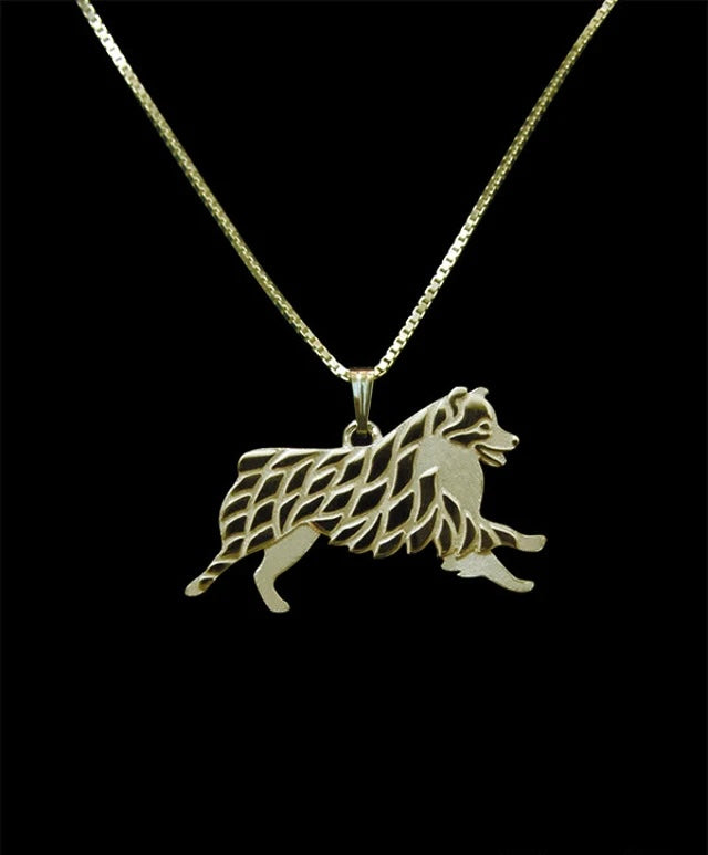 New Cute Border Collie Pendant & Chain !