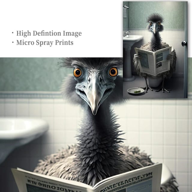 Animals Sitting on the Toilet Reading a Newspaper Prints !