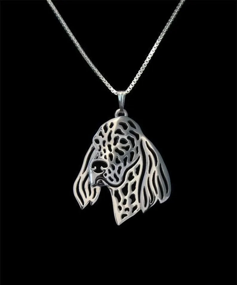 New Cute English Setter Pendant & Chain !