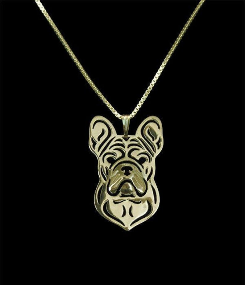 New Cute French Bulldog Pendant & Chain !