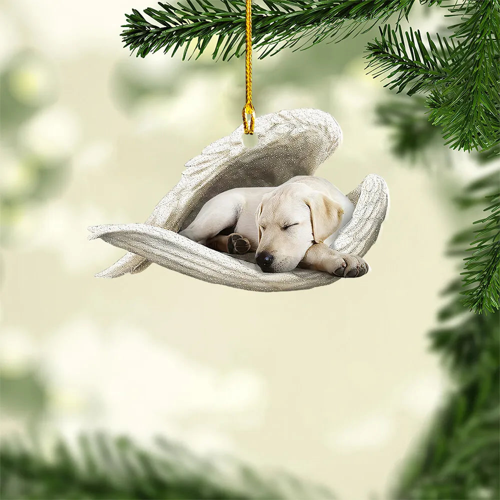 Labrador Retriever Dog In Angel Wing Christmas Ornament, Dog Memorial Gift