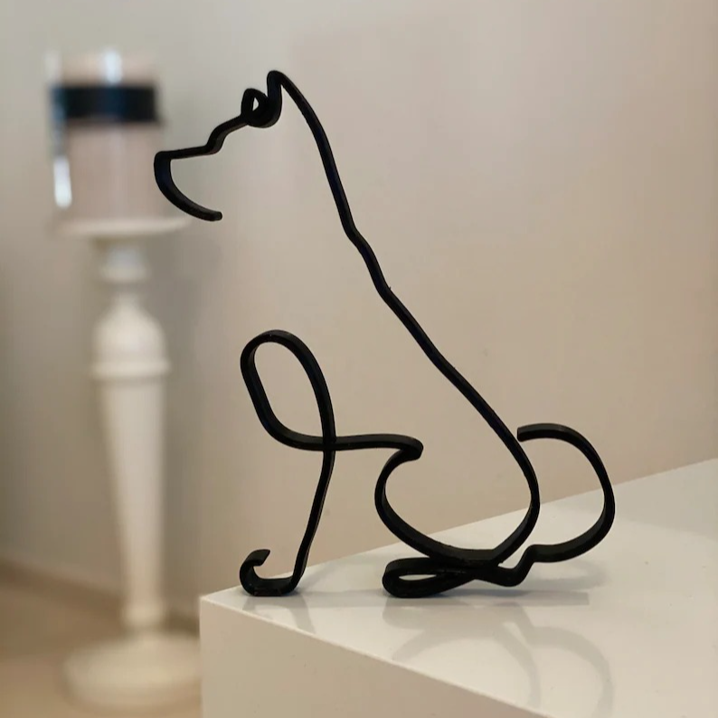 Akita Minimalist Art Sculpture