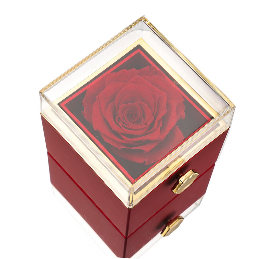 Eternal Rose Box - W/ S925 Ring & Real Rose