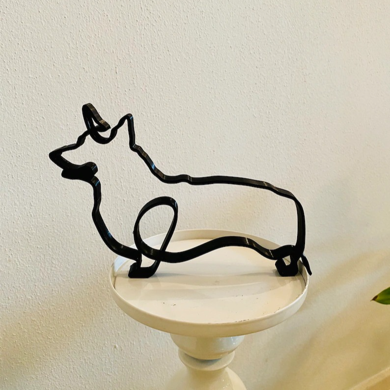 Corgi dog Minimalist Art Sculpture