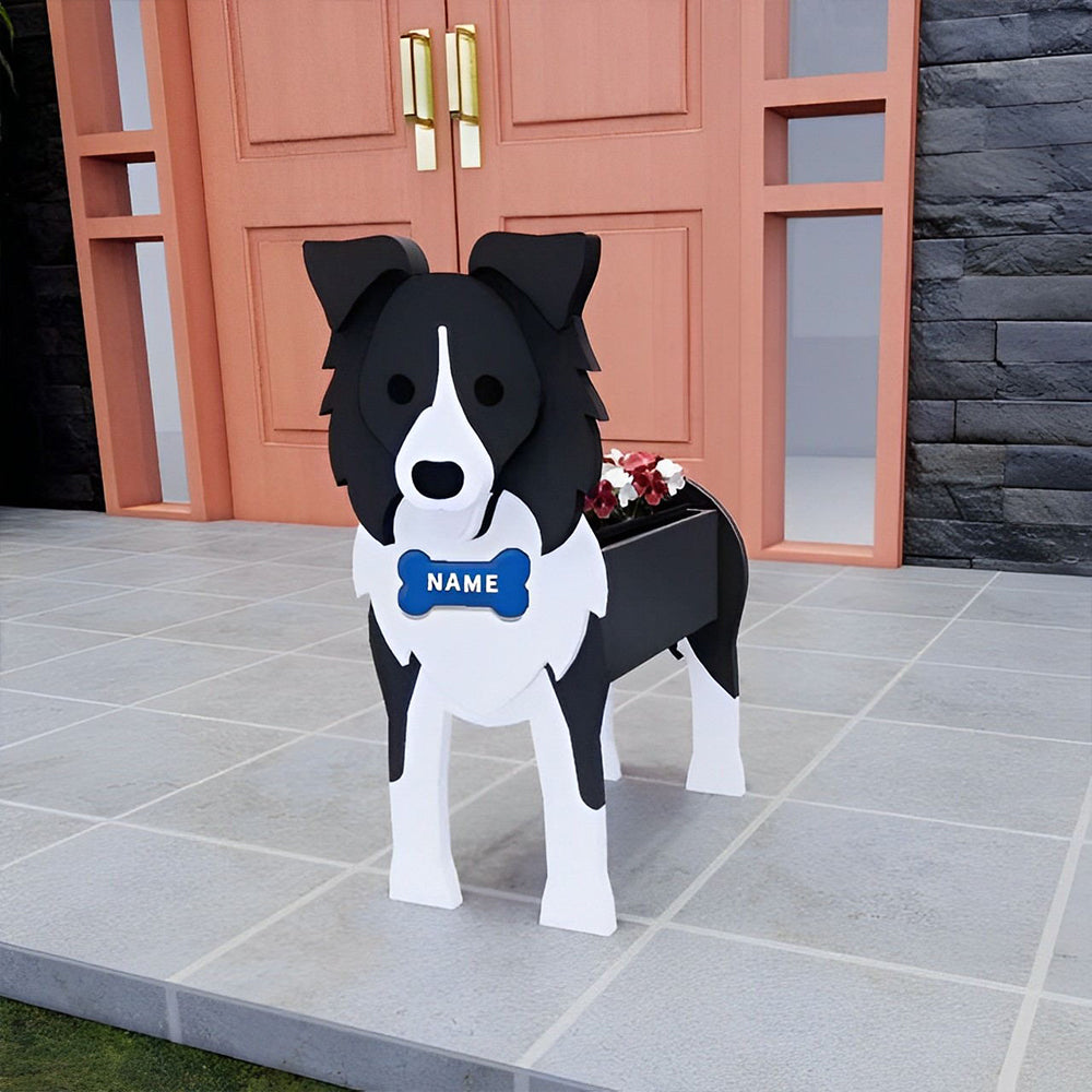 Border Collie Planter