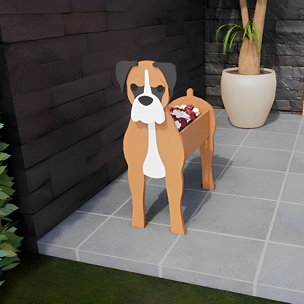 Boxer Dog Planter