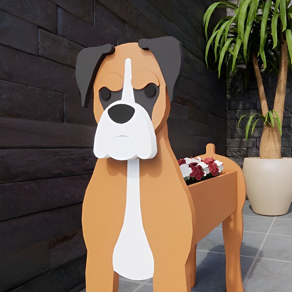 Boxer Dog Planter