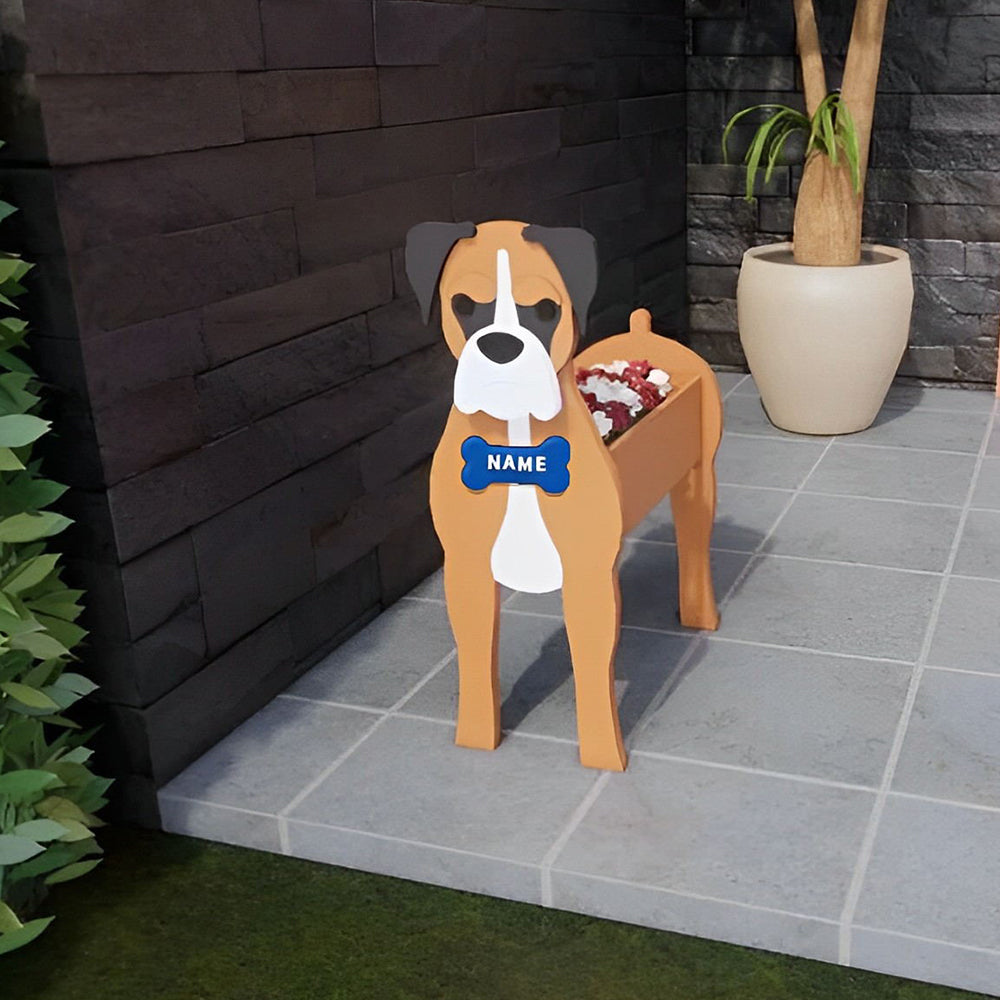 Boxer Dog Planter