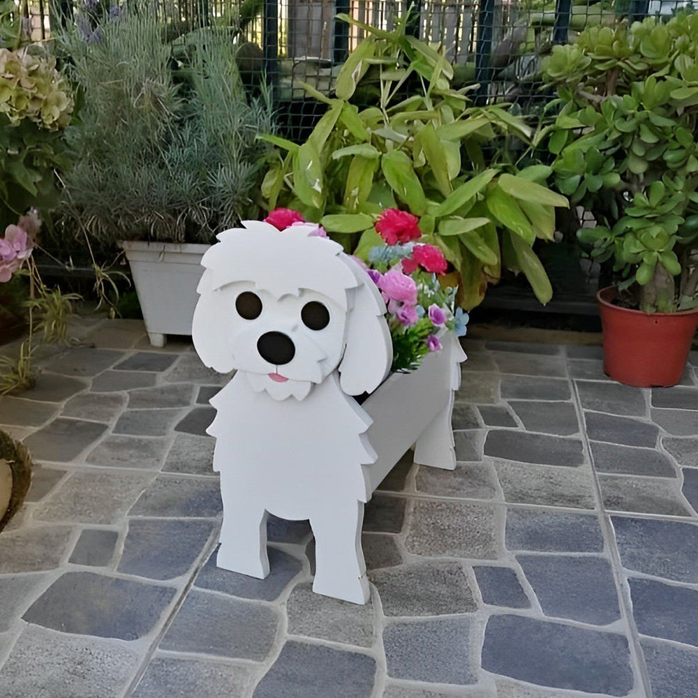 Maltese Dog Planter