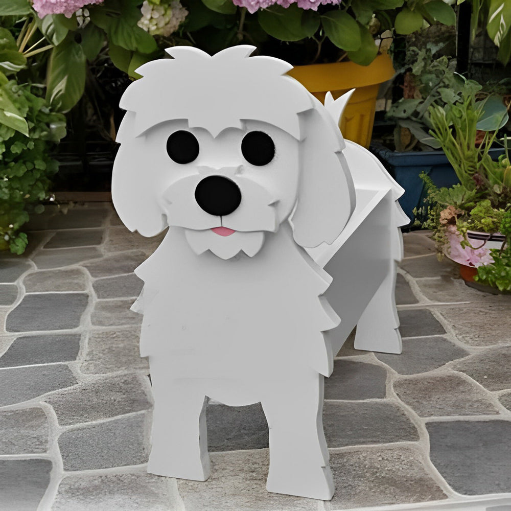 Maltese Dog Planter