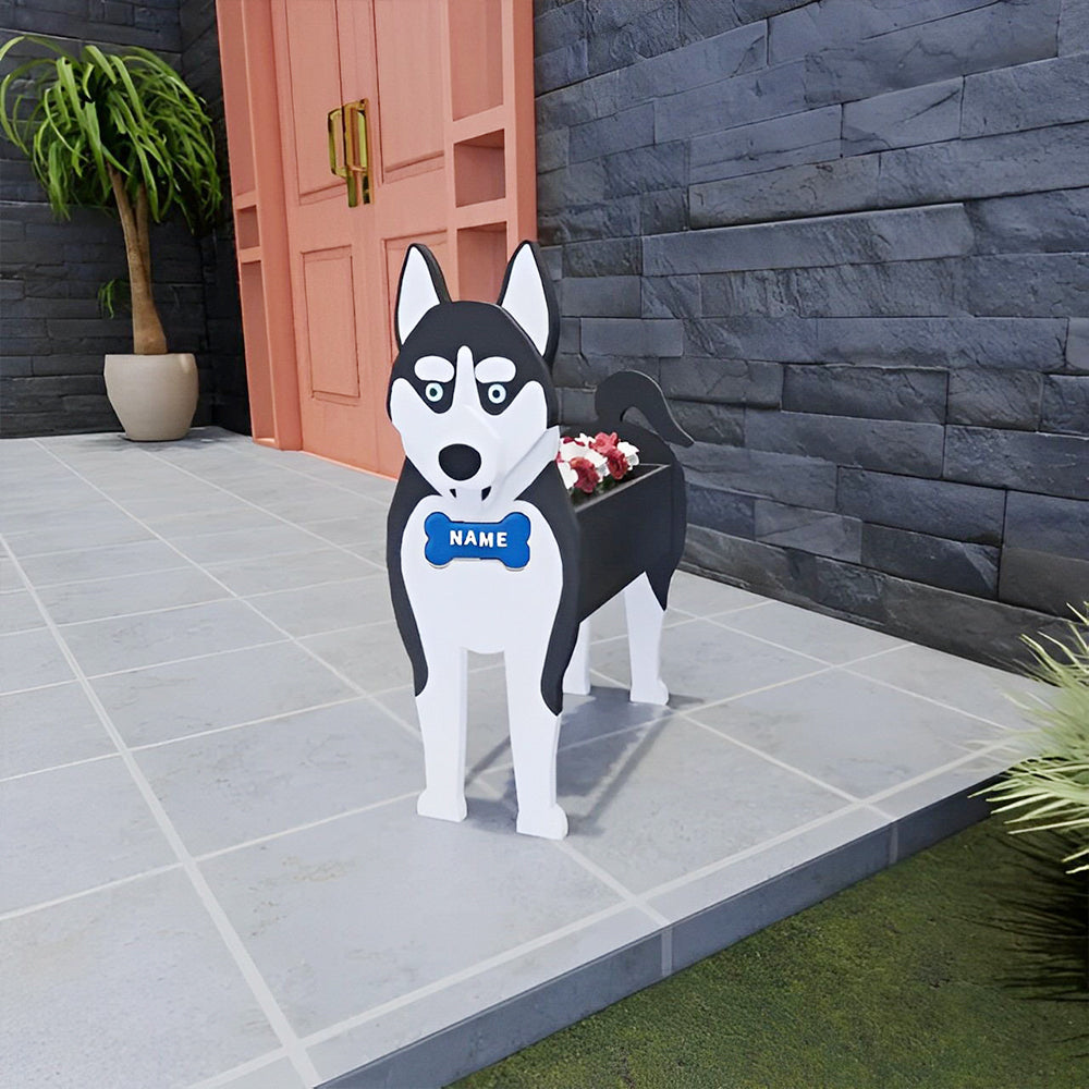 Siberian Husky Planter