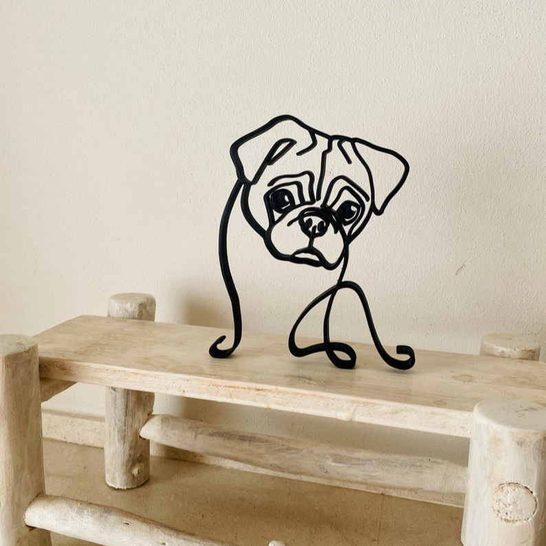 Pug Minimalist Art Sculpture