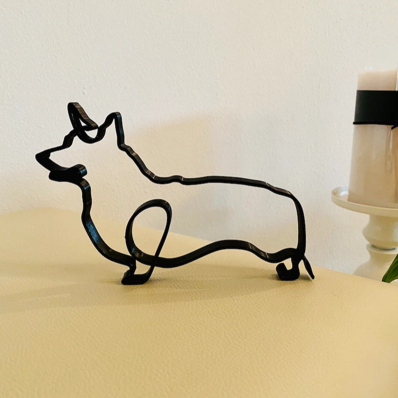 Corgi dog Minimalist Art Sculpture