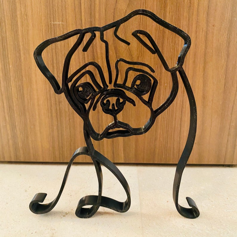 Pug Minimalist Art Sculpture