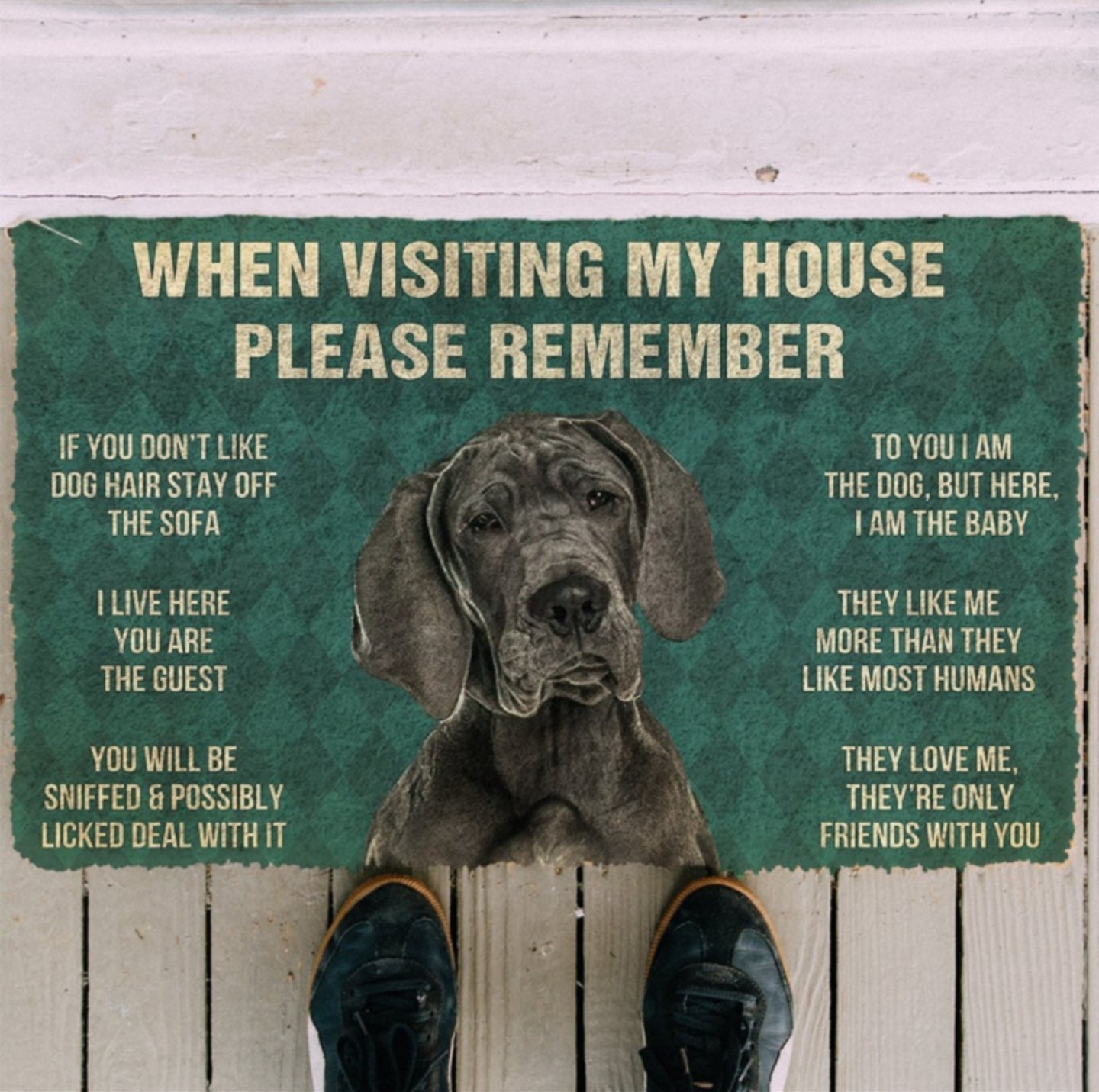 Great dane funny doormat